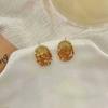 Aretes Naranja Nube Lujo Ligero Gama Alta Aretes Naranja Degradado Diseño Nicho Frescos Geométricos Combinables