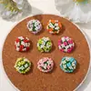 Estilo pastoral de primavera y verano combinación de colores cuentas beige racimo de flores pequeñas material para accesorios para el cabello tocado lindo tejido a mano pendientes venta al por mayor