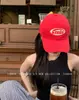 Gorra Ins Coreana Gorra de Béisbol Roja para Mujer Primavera y Otoño Casual Bordada Versátil Suave Gorra Grande para Cabeza para Hombres