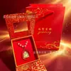 Colgante de Mazu de oro con incrustaciones de cristal Estatua de Mazu de Meizhou collar con colgante de cristal Adorno colgante para viajes seguros regalo pequeño