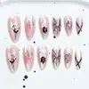 24 PEÇAS Coleção de Nail Art Vendedor de Sucesso Transfronteiriço Natal Halloween Flor Unhas Usáveis Olho de Gato Halloween Peças de Unhas Usáveis