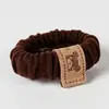 Estilo Ins Coreano Etiqueta de Tela de Cuero Cabeza de Oso Cuerda Simple Gruesa de Moda Anillo Negro para el Pelo Intestino Delgado Pequeño para Niñas Corbata Versátil
