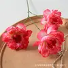 Arranjo de flores de peônia artificial com 3 cabeças para decoração de salão de cerimônia de casamento, flores artificiais para adereços de fotos, atacado