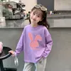 Camiseta de Manga Longa para Meninas Estilo Primavera e Outono Infantil 2026 Nova Camada Base de Algodão Puro Roupa Externa para Crianças de Meia-Idade e Grandes Top Estiloso