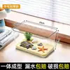 Nuevo Terrario para Tortugas Tanque Especial Anfibio Paisajismo Tierra y Agua Hogar Pequeño Tanque de Peces de Escritorio Moldeado Integrado