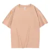 Camiseta de Algodão Puro de Peso Pesado 220g Fornecedor Fornece Camisetas de Manga Curta de Verão para Homens, Tops Casuais Largos, Gola Redonda Manga Curta