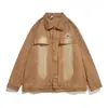 Chaqueta de Mezclilla Lavada Vintage Desgastada Unisex Streetwear Americano Hip-Hop Moderna Versátil Casual Chaqueta de Pareja Moderna