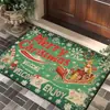 Capacho de Natal Retro Americano para Casa, Absorvente de Água, Antiderrapante, Capacho de Entrada, Decoração de Corredor com Floco de Neve e Rena Tapete para Pés Venda por Atacado