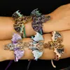 Pulseira Tecida à Mão com Dragão de Esmalte Vintage de Nicho Pulseira de Dragão Cravejada com Diamantes Transfronteiriça Europeia e Americana Joia Versátil Personalizada para Homens
