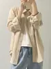 Camisa de Manga Larga Rayas Azules Estilo Coreano Otoño 2024 Abrigo Fino Holgado Casual Versátil Top Exterior para Mujer