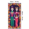 2026 Nuevo Modelo Esqueleto No Muerto Estilo Mexicano Halloween Decoración Exterior Cubierta de Puerta Transfronteriza Atmósfera de Horror Creativa