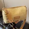 Versión Coreana Ins Bolso Tejido de Moda para Mujer 2025 Verano Nuevo Simple Moda Elegante Bolso de Hombro Tejido de Paja para Mujer