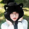 Chapéu feminino outono e inverno pullover chapéu três bola de pele bonito fleece forrado grosso montanha de neve à prova de frio quente sólido cor de malha chapéu