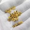 Contas espaçadoras de contas quadradas de 3 mm, revestimento de liga, chanfradura de pequenas contas quadradas, contas quadradas de ouro e prata tecidas à mão, pulseira com contas