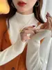 Suéter de Punto de Cachemira de Manga Larga para Mujer, Nueva Prenda Base de Cuello Alto para Otoño e Invierno, Primavera y Otoño