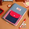 Cuaderno de Mezclilla Retro Americano, Álbum de Tarjetas de Cuatro Rejillas DIY, Estuche para Lápices de Gran Capacidad Y2K para Niñas