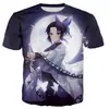 Camiseta Impresa en 3D de Demon Slayer Kochou Shinobu, Camiseta de Manga Corta para Hombre y Mujer, Oversize Harajuku