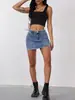 Talla europea [mujer transfronteriza] nueva falda vaquera ligeramente elástica para mujer para todas las estaciones