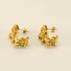 Nuevos aretes plisados de personalidad de acero inoxidable 18K transfronterizos para mujer, aretes de lujo ligero con diamantes franceses europeos y americanos al por mayor