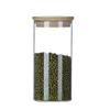 Atacado de fábrica pote de vidro selado resistente ao calor e ao frio com tampa de bambu pote de doces pote de armazenamento de vidro transparente pote de chá