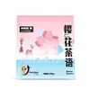Areia para gatos à base de mandioca com aroma de chá de flor de cerejeira, aroma fresco de chá, desodorizante, baixo em poeira, aglomeração rápida, areia para gatos que pode ser descartada no vaso sanitário