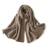 Cachemira 2026 Otoño/Invierno Nuevo de Alta Gama para Mujer Color Sólido Tejido de Punto Trenzado Protección para el Cuello Cálido Moda Tejido de Peso Pesado Bufanda Extendida