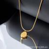 Collar ovalado con letra dorada para mujer 2023 nueva cadena de clavícula de acero de titanio de alta calidad de moda, cadena para suéter nicho de lujo ligero