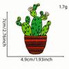 Nuevas Pegatinas de Tela Bordadas de Cactus Verde Parches de Plantas de Dibujos Animados Accesorios para Ropa y Equipaje Etiquetas Bordadas para Computadora