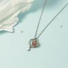 Estilo coreano fresco cinco pontas estrela morango cristal colar mulheres moonstone mori rosa simples elegante clavícula cadeia estudante