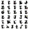 56 Novos Adesivos de Gato Preto Desenho Animado Transfronteiriços, Adesivos Criativos Personalizados de Animais Pretos para Capa de Celular Decoração de Caderno