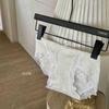 7A Algodão Cintura Média Alta Dividir Roupa Interior Feminina Não Marcante Borda de Renda Algodão Virilha Macio Jacquard Confortável Cuecas Femininas
