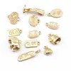 Anillo de cinturón KC dorado multiestilo aleación colgante chapado en oro con caracteres amuleto pequeño colgante dly accesorios para collar pulsera