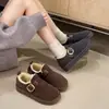 Zapatos de Nieve de Algodón Grueso Antideslizantes de Terciopelo Retro Plus para Mujer 2026 Nuevos de Invierno Cómodos Suela Suave Aumentan la Altura Calidez Zapatos Birkenstock