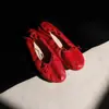 Zapatos estilo rollito de huevo de Kendall Jenner, bailarinas de piel de cordero ultrasuaves para mujer, zapatos retro de corte bajo tipo abuela con lazo