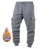 Pantalones Cargo con Forro de Polar para Otoño e Invierno para Hombre, Pantalones Jogger Engrosados, Pantalones Versátiles de Polar, Pantalones Casuales, Pantalones para Exteriores