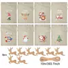 Bolsas de Arpillera con Cordón Navideñas, Bolsas de Arpillera con Cordón para Empaque de Regalos Navideños, Bolsas de Dulces para Niños, Bolsas de Regalo para Fiestas Navideñas