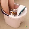 Cubo para Pediluvio para Uso en Casa, Portátil, Profundizado, Estilo Regalo, Con Cuatro Ruedas, Masaje, Ampliado, Engrosado, Tina de Plástico para Spa de Pies