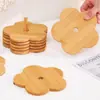 Tapetes de Isolamento Térmico de Bambu, Tapetes para Tigelas, Tapetes para Pratos, Porta-Copos, Tapetes Anti-Queda e Anti-Escaldamento para Caçarolas Domésticas de Cozinha, Porta-Copos de Bambu Ecológicos