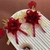 Corsage Chino de Terciopelo al por Mayor Rosa Simulada Satén Boda Novio Novia Familia Suministros de Boda Ceremonia de Apertura