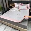 Juego de Tres Piezas de Alfombrilla de Seda de Hielo de Color Sólido de Gama Alta, Alfombrilla Plegable Fresca de Verano Lavable para Aire Acondicionado, Alfombrilla de Alta Densidad