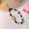 Funda para Teléfono Móvil Estilo Estrella Mismo Estilo Cadena de Perlas Estilo Ins Cadena para Colgar Memoria USB Celebridad de Internet Cadena para Colgar Joyería de Cristal Cadena para Teléfono Móvil para Mujer