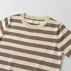 Ropa de mujer transfronteriza al por mayor 2026 verano nueva moda top de punto acanalado de manga corta con cuello redondo 2756031