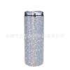 Vaso recto frío de acero inoxidable con aislamiento Diamond de 20 oz, taza de café con pajita, vaso para coche