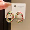 Brincos de Zircônia Oval em Formato de Cruz, Estilo Super Brilhante de Luxo Leve, Brincos de Moda Únicos com um Toque Nichado de Alto Padrão para Mulheres
