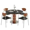 Juego de Mesa y Sillas de Comedor de Pizarra Estilo Medieval para Apartamentos Pequeños, Nuevo Modelo 2026, Mesa de Comedor Redonda de Madera Maciza de Fresno Blanco