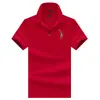 Camisa Polo Masculina de Manga Curta com Gola e Bordado de Cavalo Verão Meia-idade Pai Trabalho Diário Top Casual Multicor t