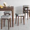 Madera Maciza Bolsa Suave Taburete Cuadrado Silla de Comedor Taburete para el Hogar Silla de Madera China Nueva Taburete de Mesa Apilable para Sala de Estar