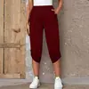 2026 Verano Europeo y Americano Nuevo Más Vendido Amazon Moda Casual Pantalones Elásticos de Tres Cuartos para Mujer Shenghenghui