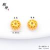 Contas Espaçadoras Flor Azul Esmaltada Oca Banhadas a Ouro Atacado Estilo Chinês Pulseira DIY Contas Redondas Acessórios