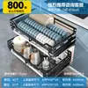 Cesta Extensível Baihan para Armário de Cozinha Camada Dupla Aço Inoxidável 304 Gaveta Cesta para Tigelas Armário de Cozinha Porta-Temperos e Pratos